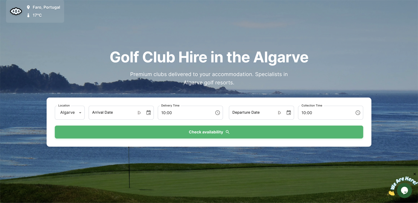 Golf club hire website for the Algarve