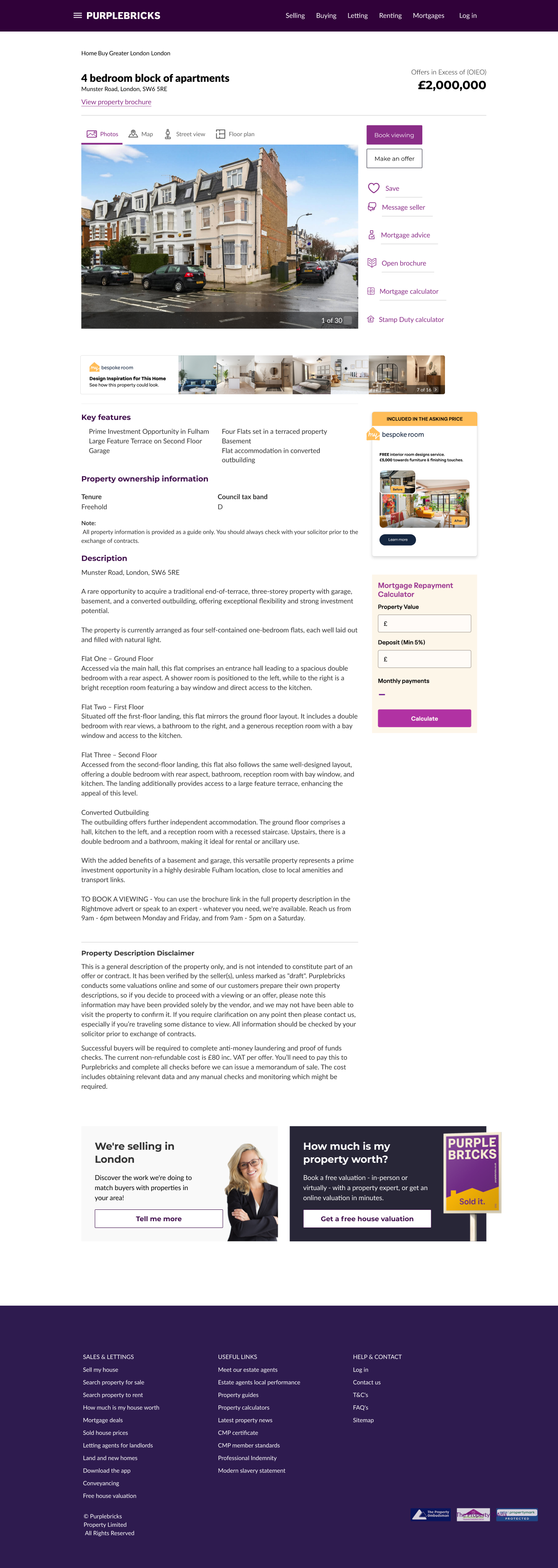 Original Purplebricks listing page