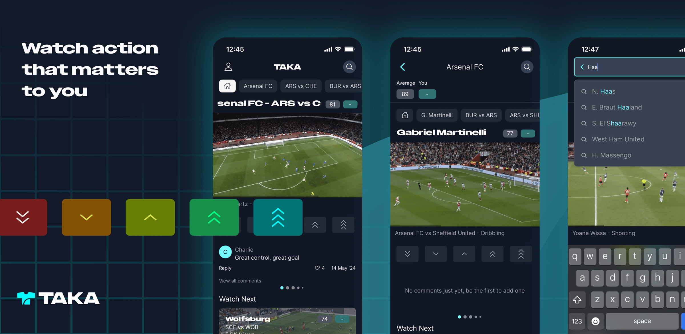 Taka App Store banner with product screens on a dark background
