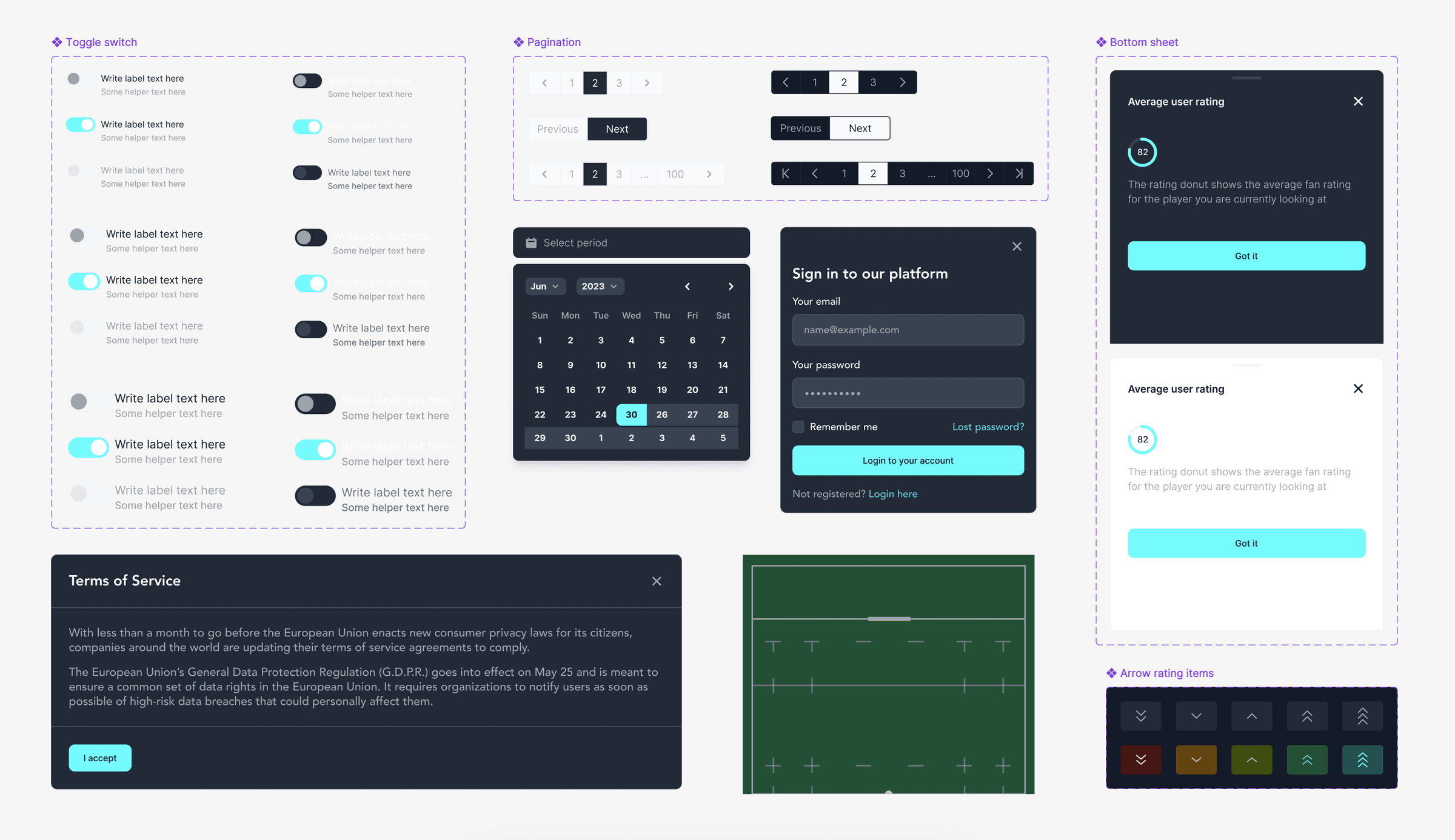 Reusable atom and molecule components from the Taka design system